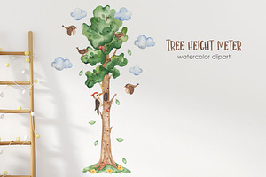 Tree Height Meter Watercolor