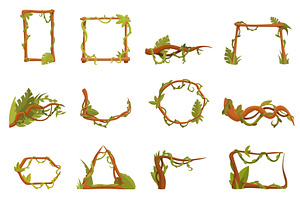 Jungle plant frames. Tropical leaves, an Illustration by Valerie Bodnar