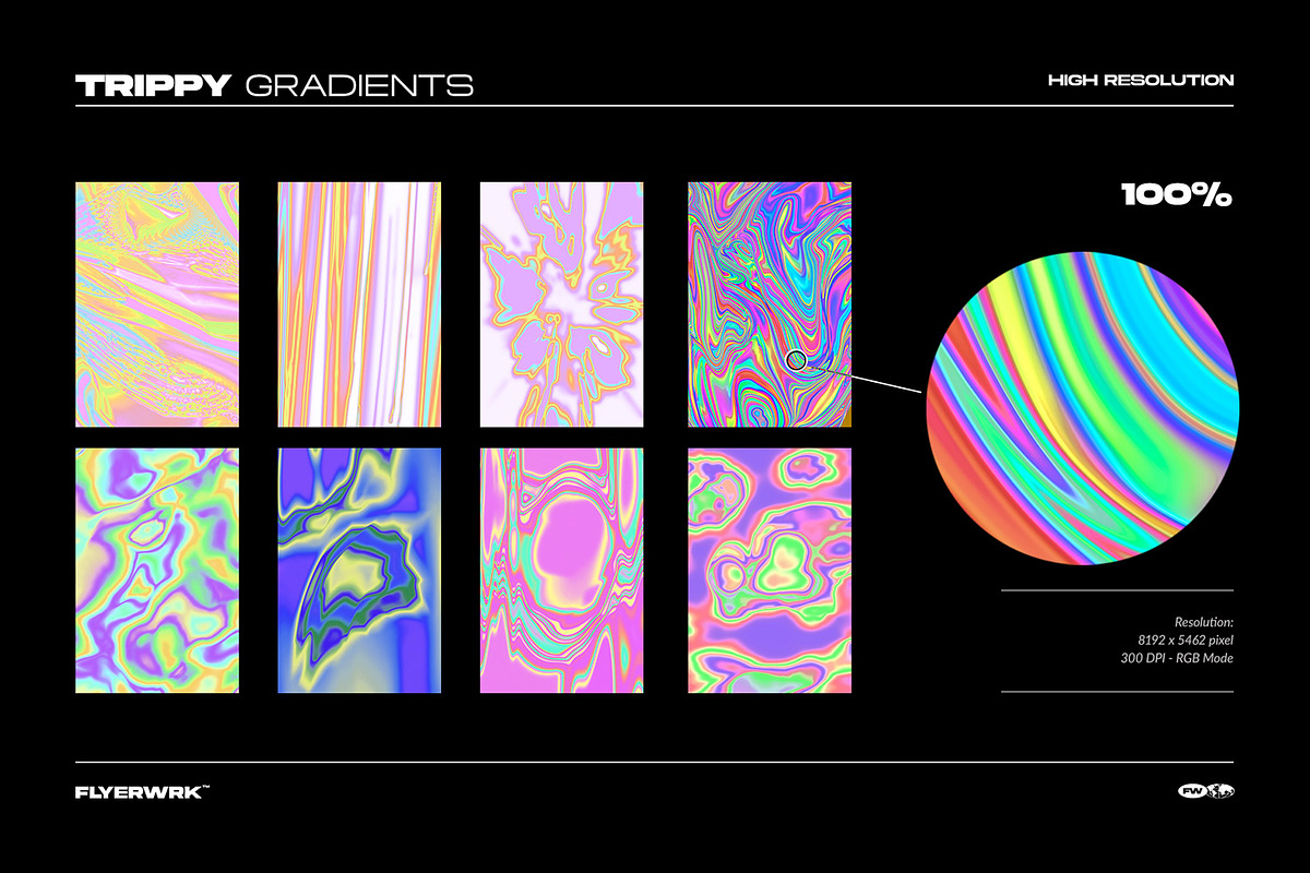 Trippy - 32 Psychedelic Backgrounds, a Texture Graphic by FLYERWRK (Photo 13 of 16)