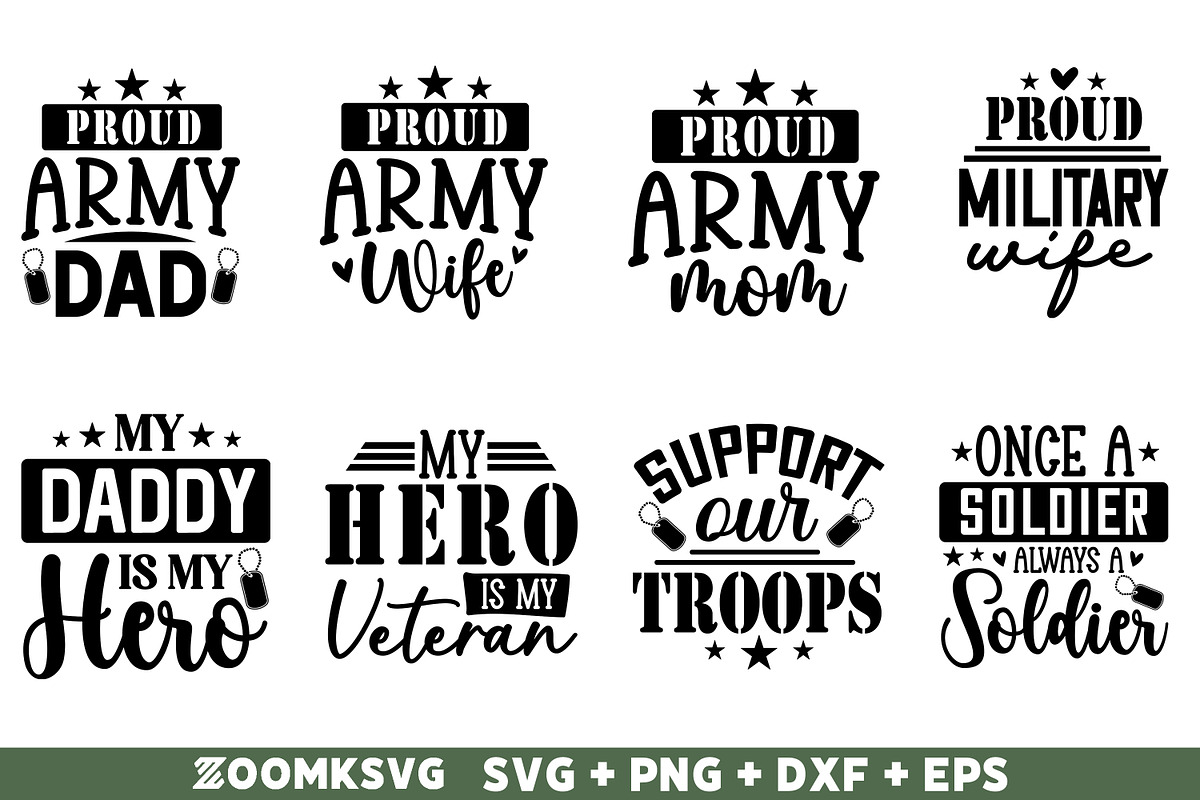 Military SVG Bundle 40 Designs, an Illustration by ZoomkSVG (Photo 2 of 7)