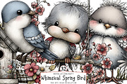 Whimsical Spring Bird Clipart, an Illustration by OK Design (Thumbnail 1 of 6)