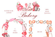 Pastries watercolor set. Baking., a Food Illustration by SabinaWatercolorArt (Thumbnail 8 of 13)
