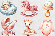 Blush Pink Ivory Baby Nursery Clipar, an Illustration by Black Bird Studio (Thumbnail 4 of 4)