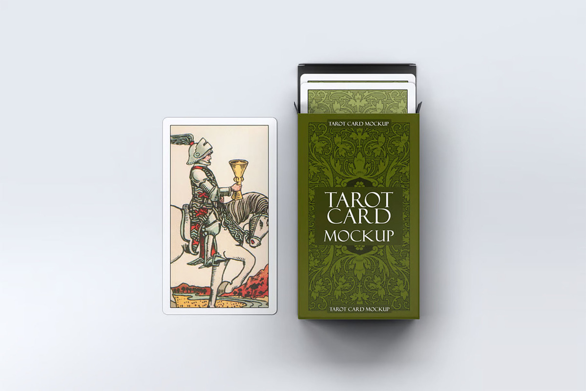 Tarot Card Mock-Up, an Advertising Mockup by DesignRushMarket (Photo 3 of 8)