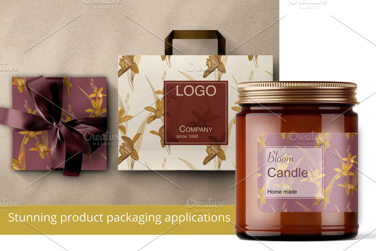 Orchid Botanical Pattern Bundle, a Pattern Graphic by Floraphoria (Photo 8 of 11)