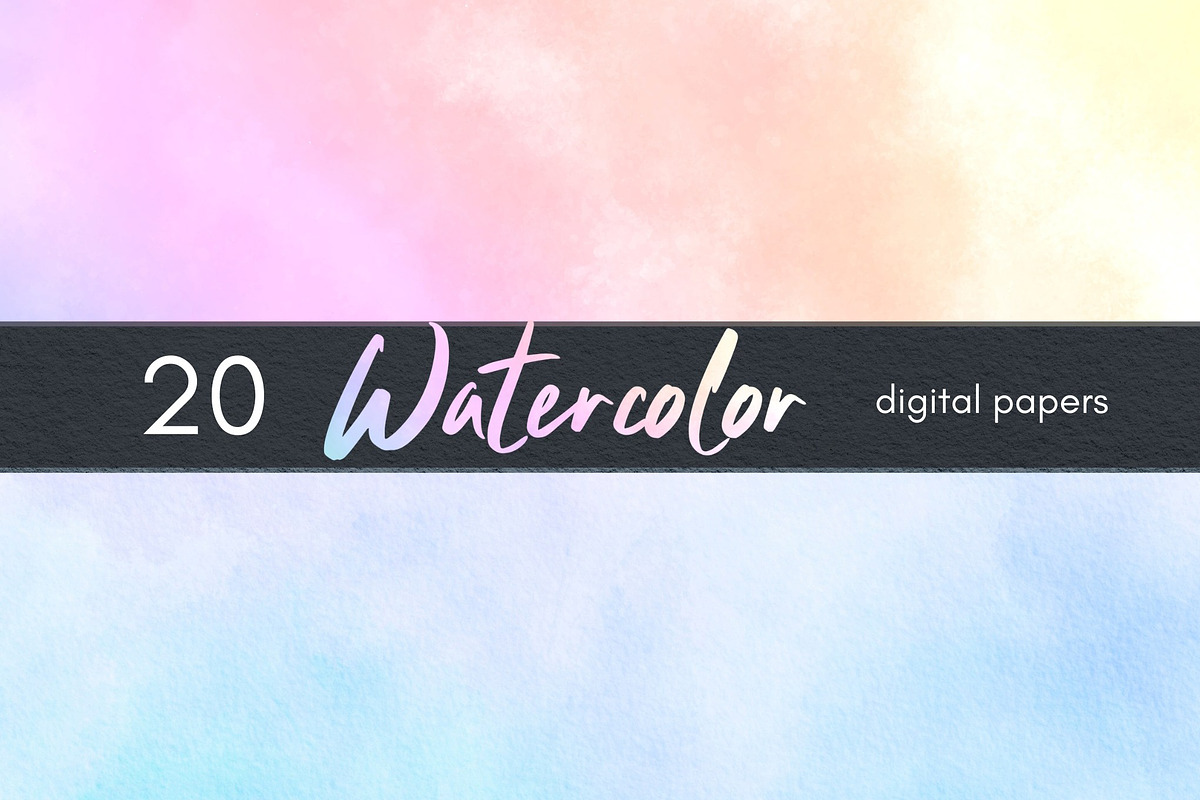 Pastel Watercolor Digital Papers, a Background Graphic by Business Chic (Photo 2 of 5)