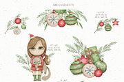 Watercolor Cozy Christmas set, an Illustration by OrangePeafowlArt (Thumbnail 4 of 15)