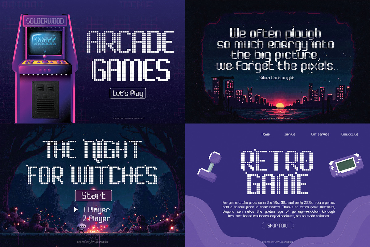Gaming Unique Font Bundle, a Sans Serif Font by Flawless And Co (Photo 6 of 11)