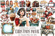 Christmas Movie Night Clipart, an Illustration by OK Design (Thumbnail 1 of 5)