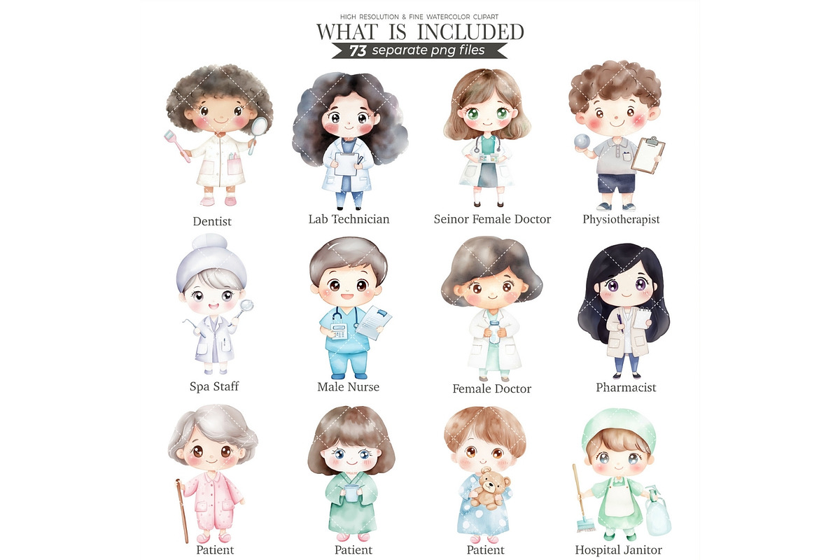 Hospital Watercolor, medical clipart, an Illustration by CharmClipart (Photo 3 of 9)