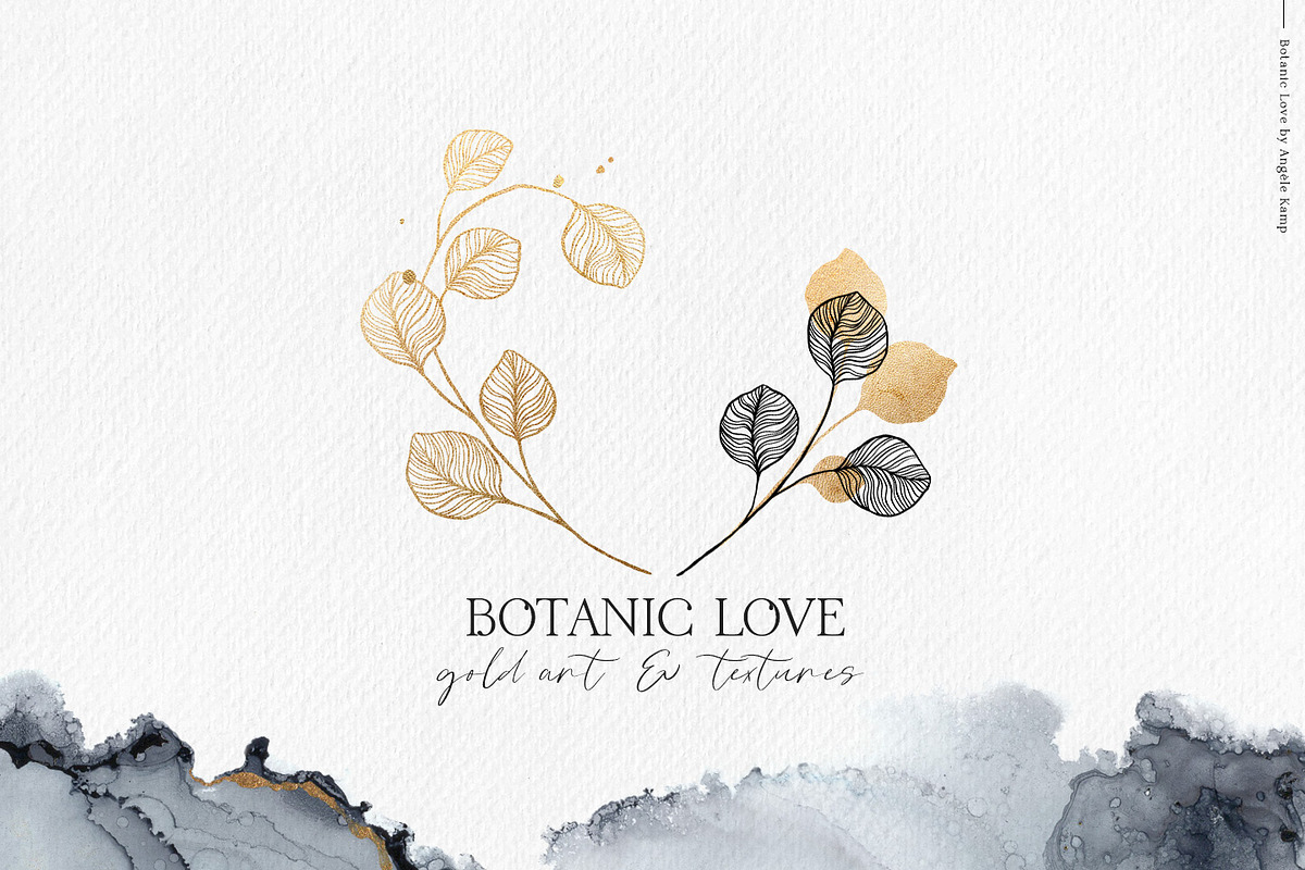 Botanic Love gold line art textures, a Texture Illustration by Angele Kamp (Photo 1 of 9)