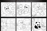 79 Panda Coloring Pages Bundle, a Brochure Template by LA Design (Thumbnail 2 of 10)