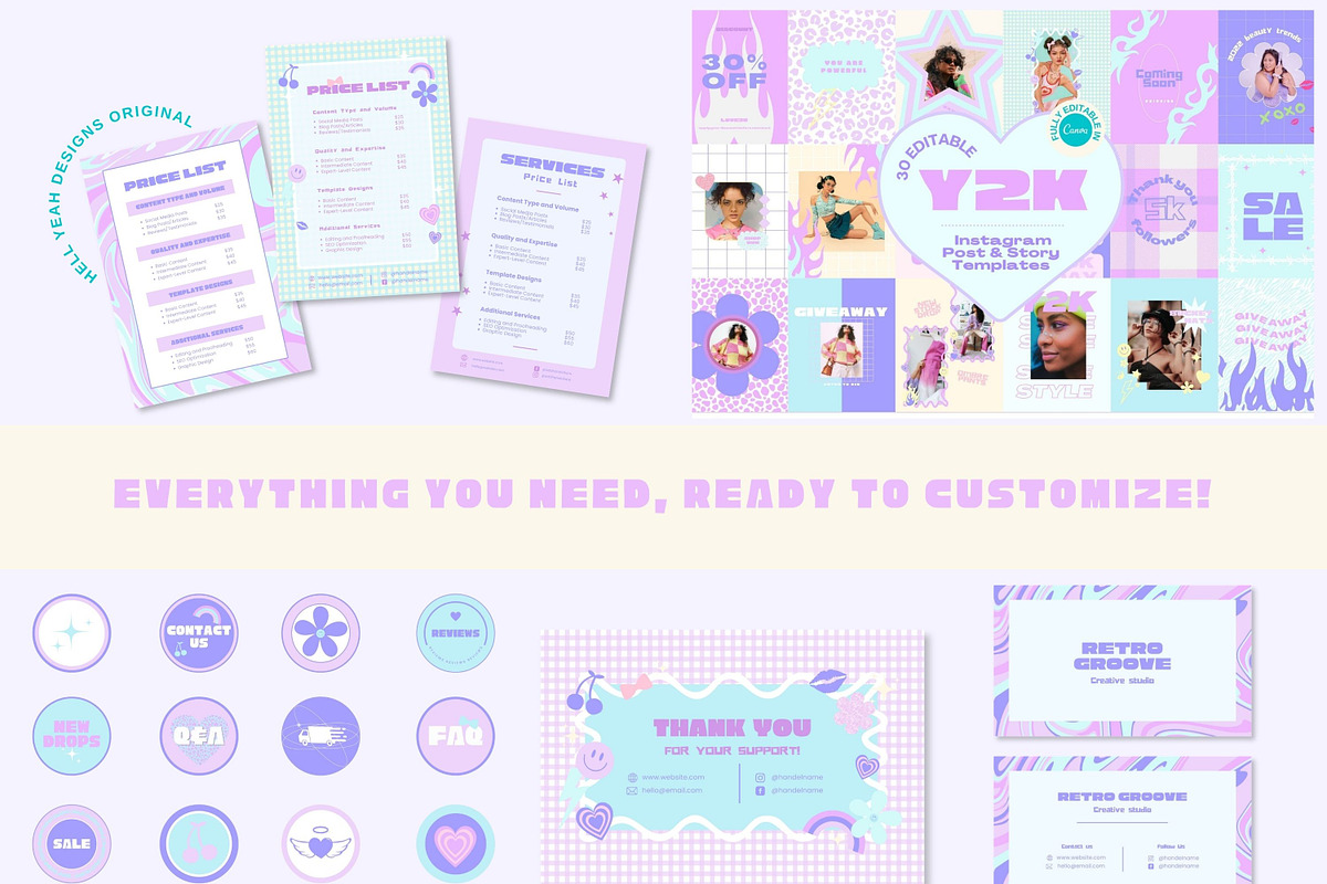 Y2K Branding Starter Kit Templates, a Branding & Logo Template by Hell Yeah Designs (Photo 14 of 20)