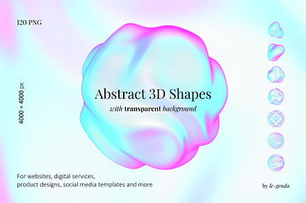 Holographic 3D Shapes, an Object Graphic by le-genda
