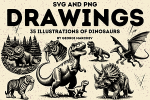 Dinosaurs Prehistoric Illustrations, an Animal Illustration by Ray Crimson
