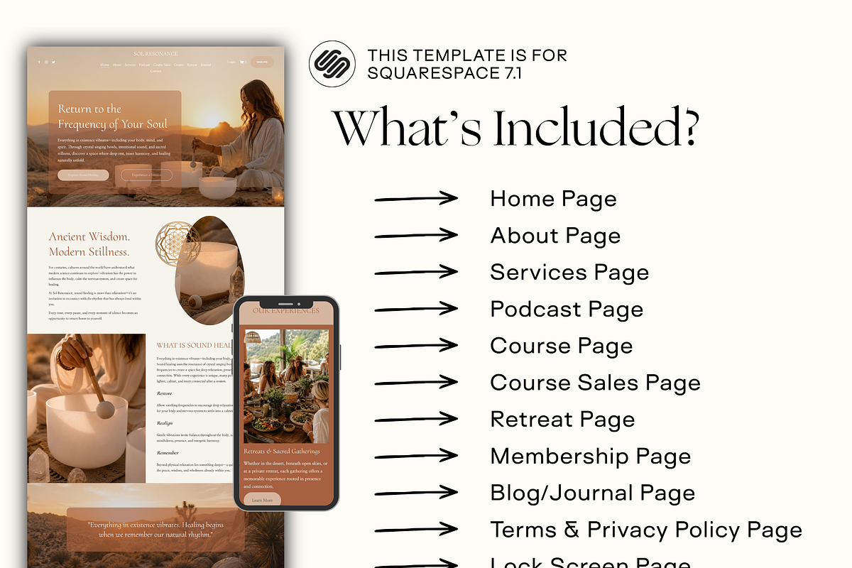 Sound Healing Squarespace Template, a Squarespace Template by Divinely Guided Studio (Photo 5 of 7)