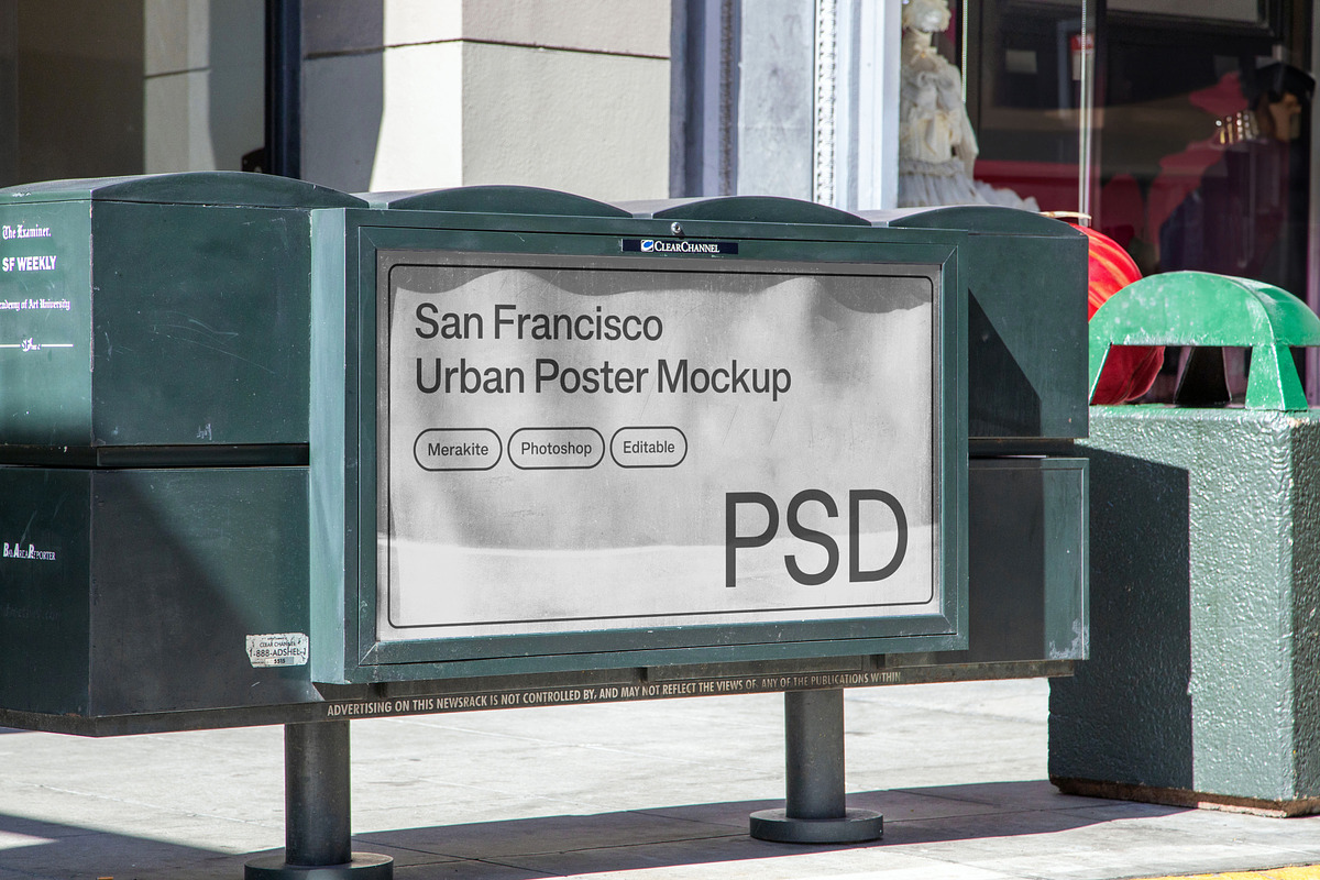 City Street Urban Poster Mockup PSD