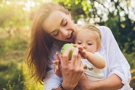 Happy young mother and lovely daughter featuring daughter, female, and girl, a Person Photo by Tekso