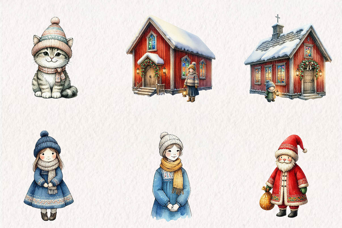 Scandinavian-inspired Christmas, a Seasonal Illustration by CreationArt (Photo 4 of 7)