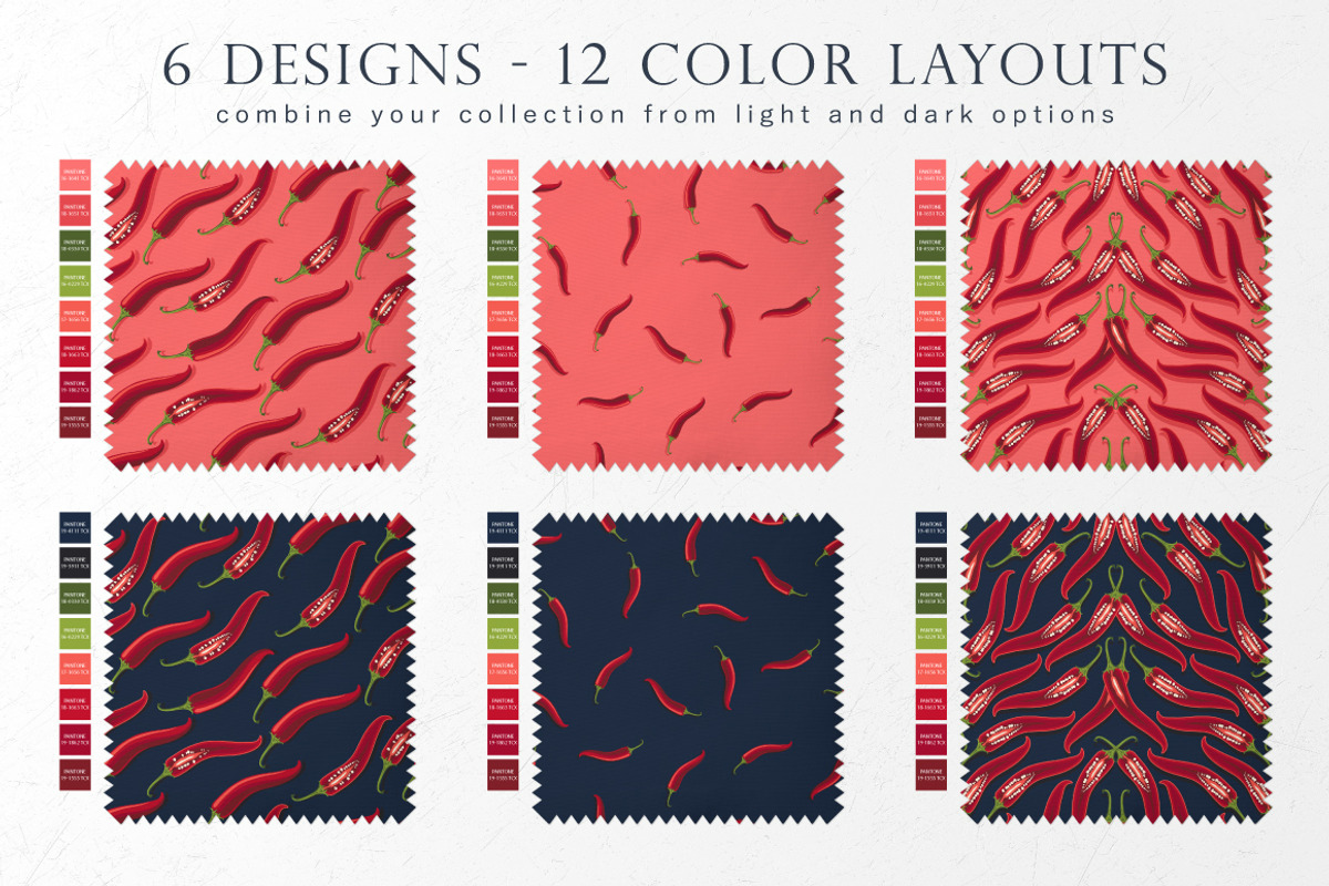 Hot pepper - Set 2, a Pattern Graphic by Yummy (Photo 3 of 13)