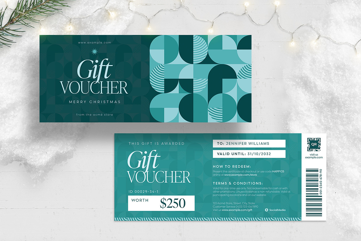 Gift Certificate & Coupon Voucher, a Stationery Template by BrandPacks (Photo 1 of 5)