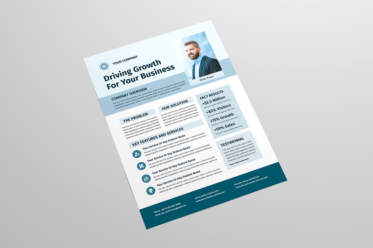 One Pager | Canva, MS Word, InDesign, a Flyer Template by Leaflove (Photo 3 of 5)