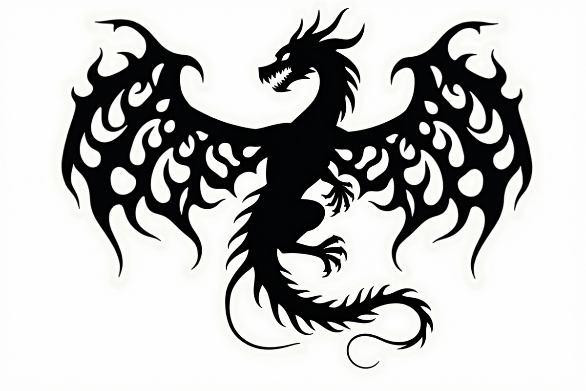 Ornate Heraldic Dragon Emblem, an Illustration by Creativeshirt (Photo 8 of 9)