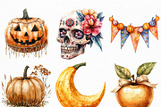 Boho Halloween Trick or Treat Clipar, an Illustration by Craft Nest (Thumbnail 2 of 6)