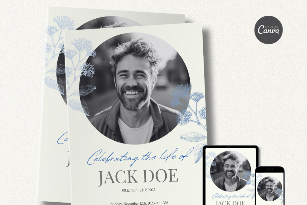Funeral Program Template Set I Canva, an Invitation Template by The Social Stuff (Photo 11 of 11)