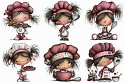 Whimsical Little Girl Chef Hat Clipa, an Illustration by Libby Wishes (Thumbnail 2 of 7)