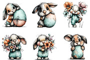 Whimsical Bunny Easter Clipart, an Illustration by CraftArtStudio (Thumbnail 6 of 6)