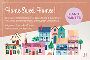 Watercolour Home Sweet Homes, an Illustration by Journal Haven (Thumbnail 1 of 3)