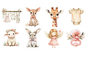 Watercolor Baby Birl Clothesline Cli, a Seasonal Illustration by Design Market (Thumbnail 6 of 6)