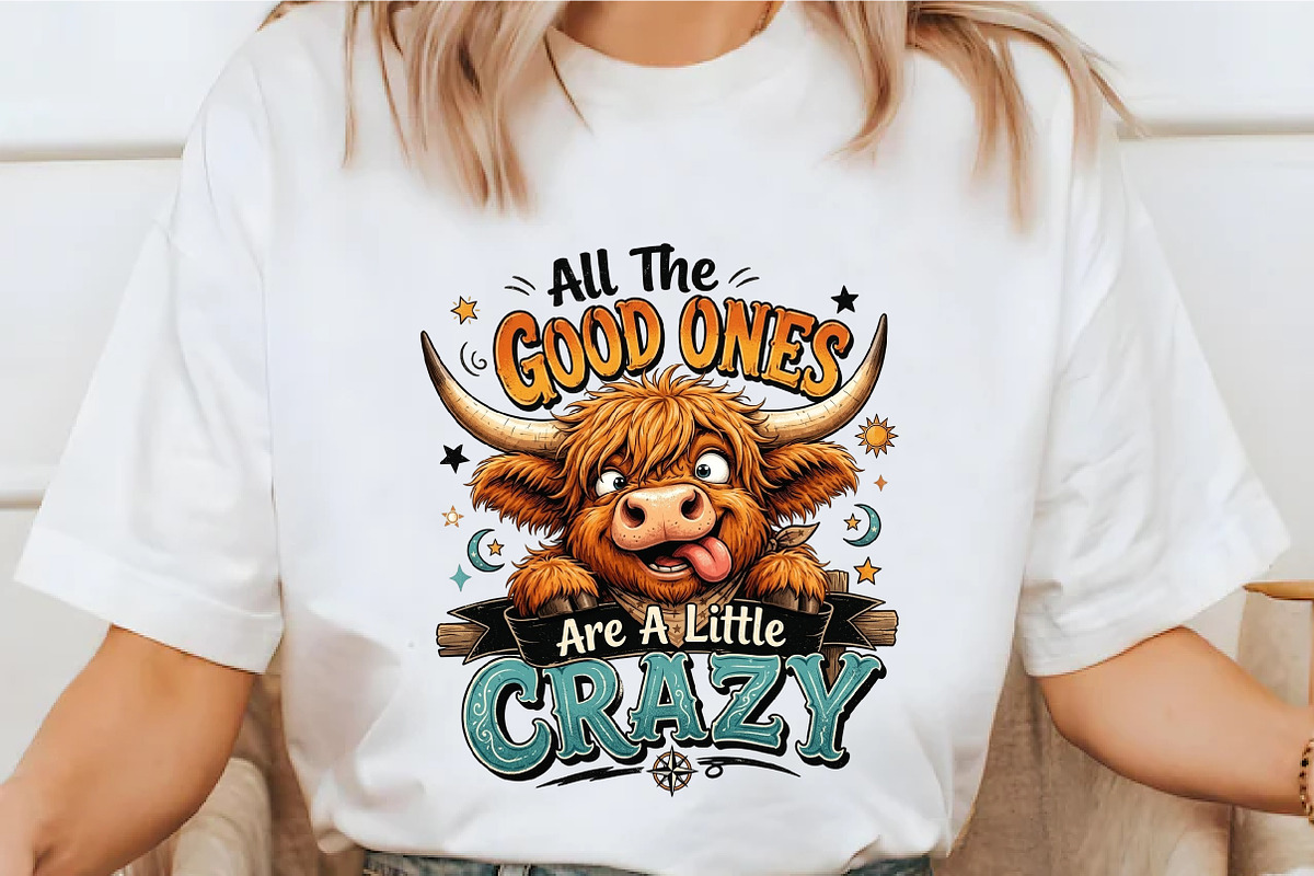Funny Crazy Highland Cow Sarcastic, a Seasonal Illustration by designcity5 (Photo 3 of 4)