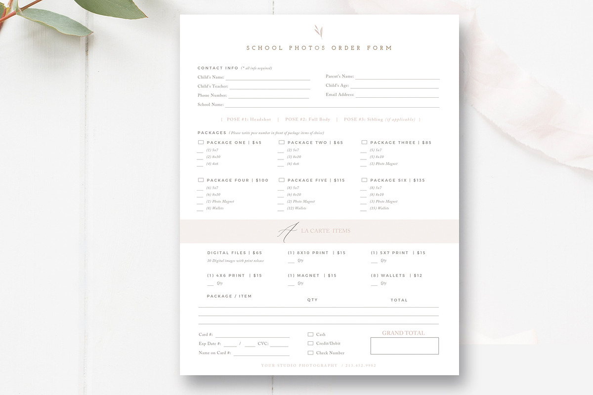 School Photography Order Form, a Stationery Template by By Stephanie Design (Photo 2 of 2)