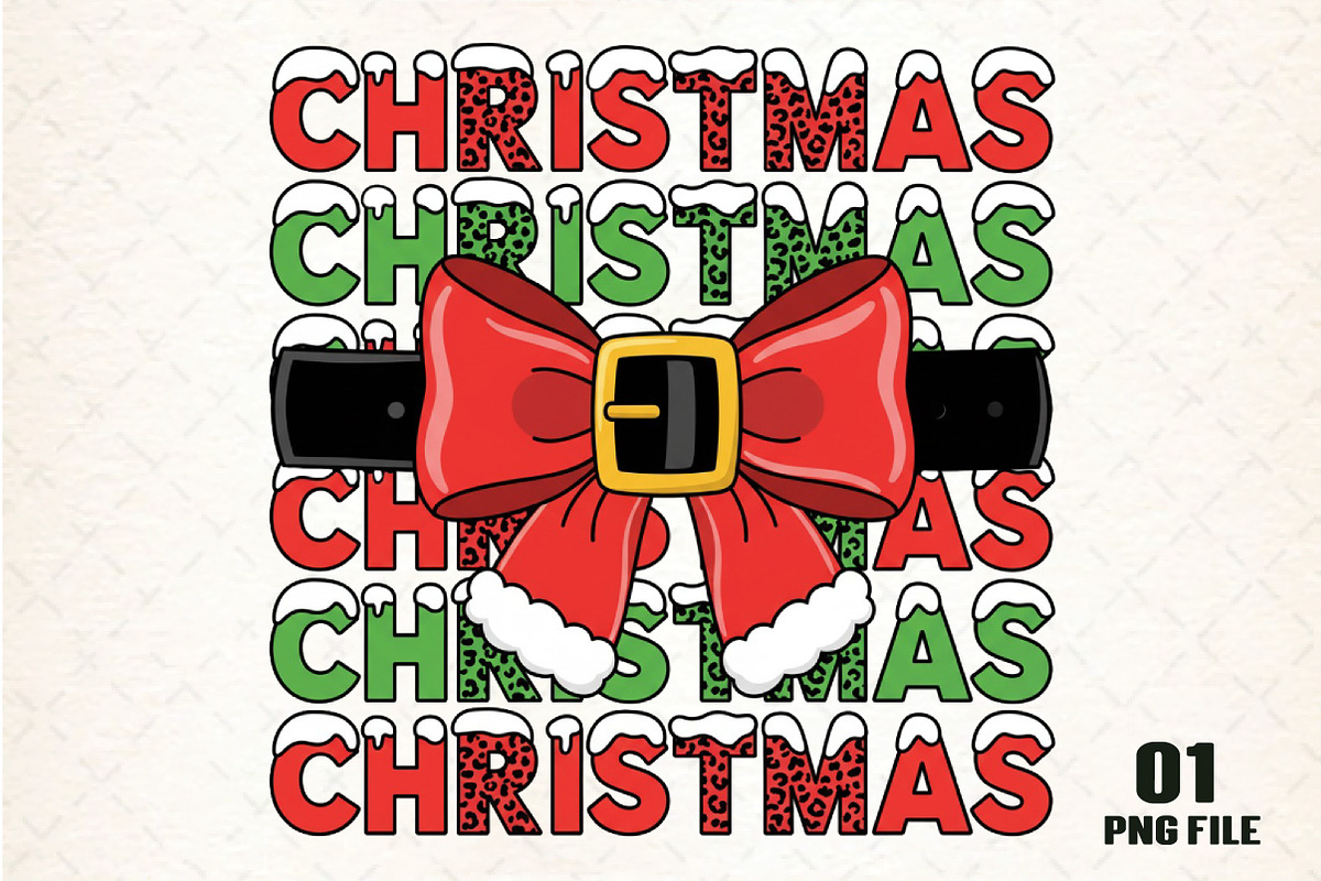 Christmas And Bow PNG, an Illustration by DreamCafeArt (Photo 1 of 4)
