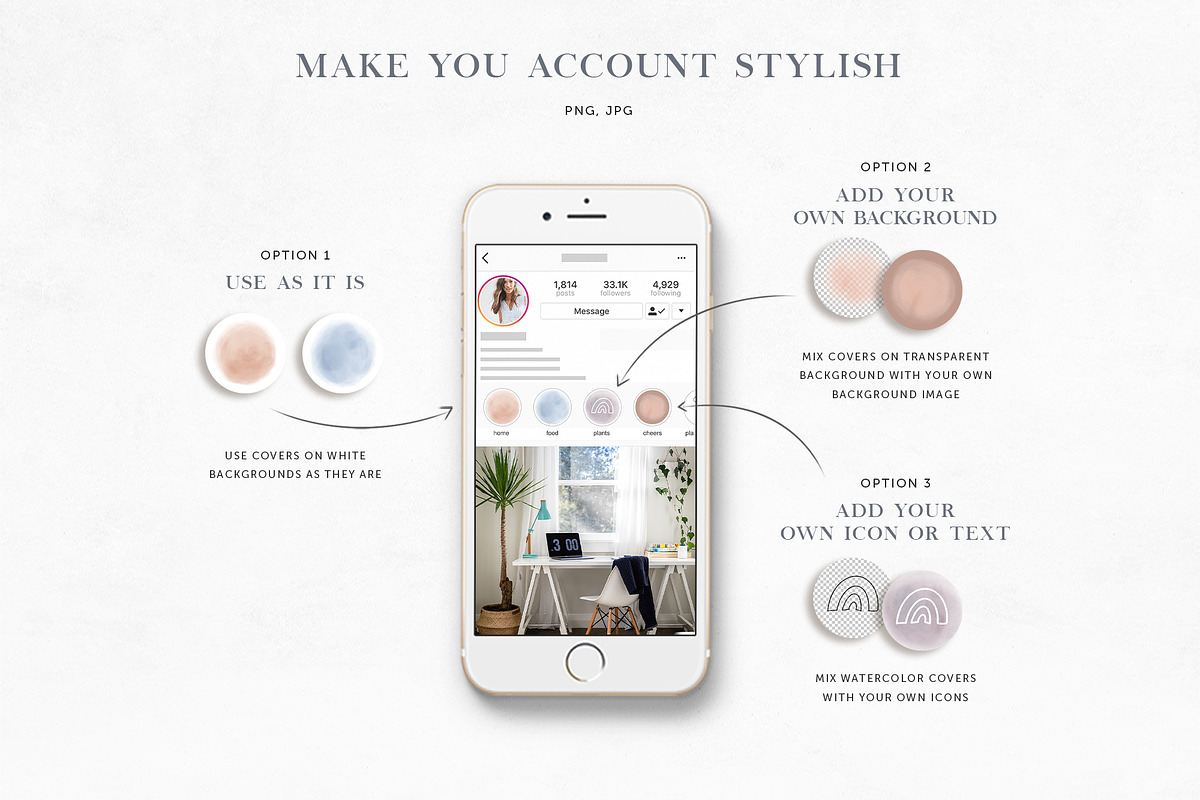 Natural Watercolor Highlight Covers, a Social Media Template by SOVA (Photo 2 of 8)