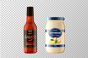 Mayonnaise and hot sauce. Realistic, a Food Illustration by Stock-Smart-Start