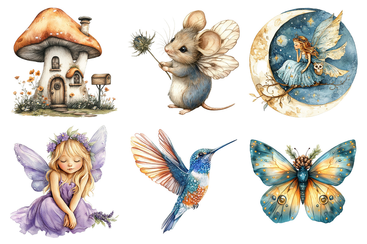 Woodland Fairy Clipart, an Illustration by Daily.Designs (Photo 4 of 9)