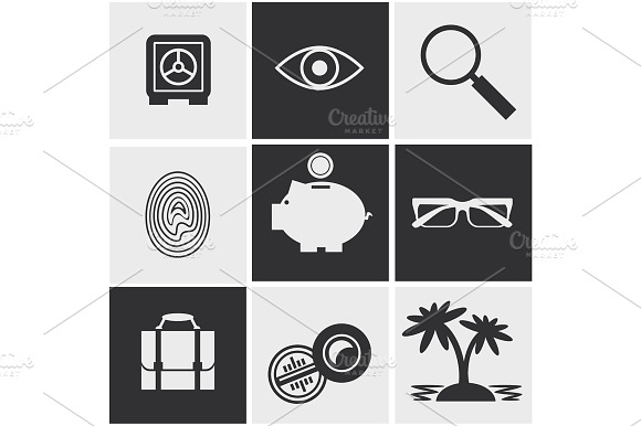 Money Finance Banking Icons Set