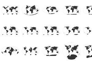 100 World Projections Vector Set