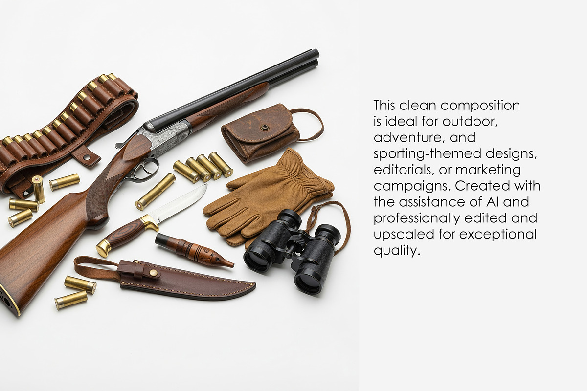Classic Hunting Gear Flat Lay, an Object Illustration by StockVerse Creative (Photo 3 of 3)