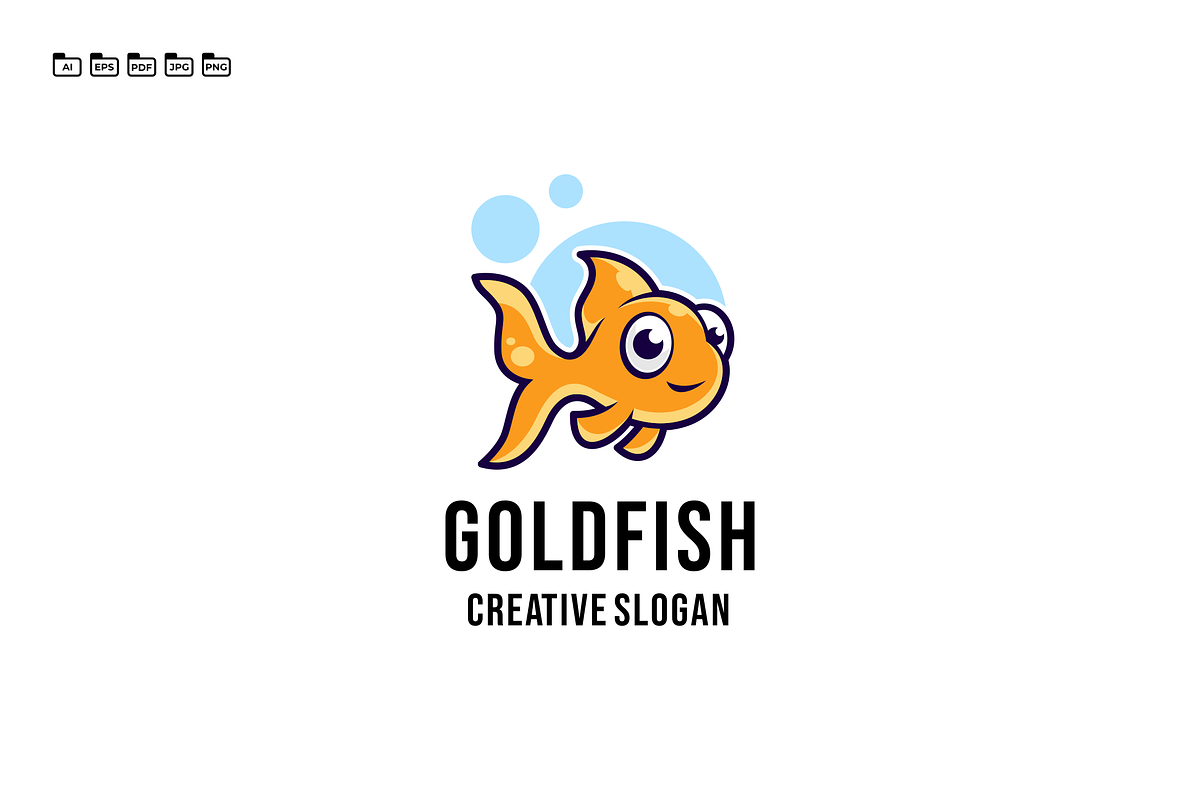 Cute Goldfish Cartoon Logo, a Branding & Logo Template by EndR_ID