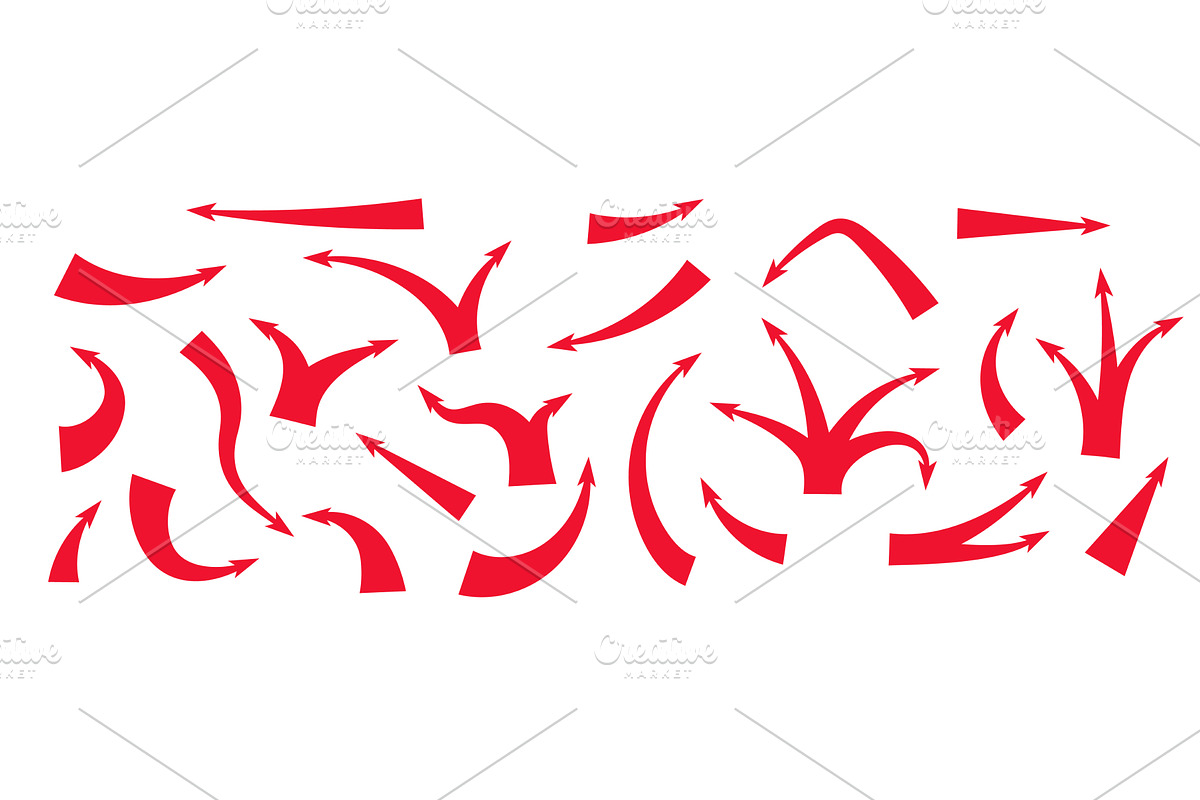 Dynamic red arrows illustrating, an Illustration by skripnikbb