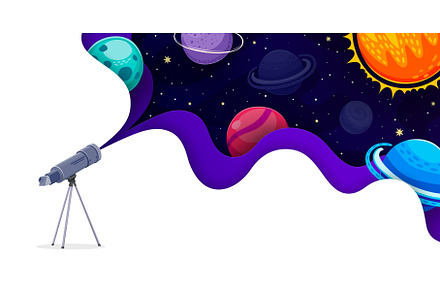 Telescope with paper cut space