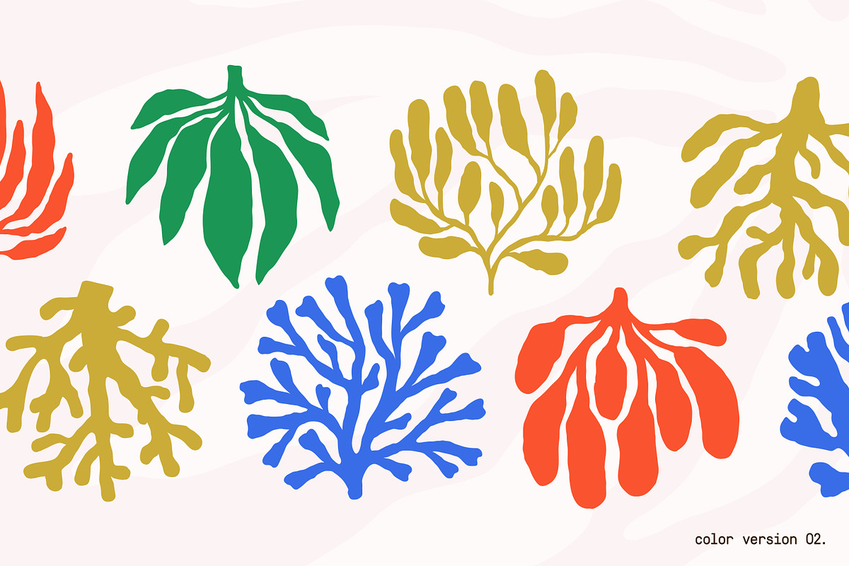 Coral shapes, underwater plants set, a Decorative Illustration by Good Studio (Photo 4 of 11)