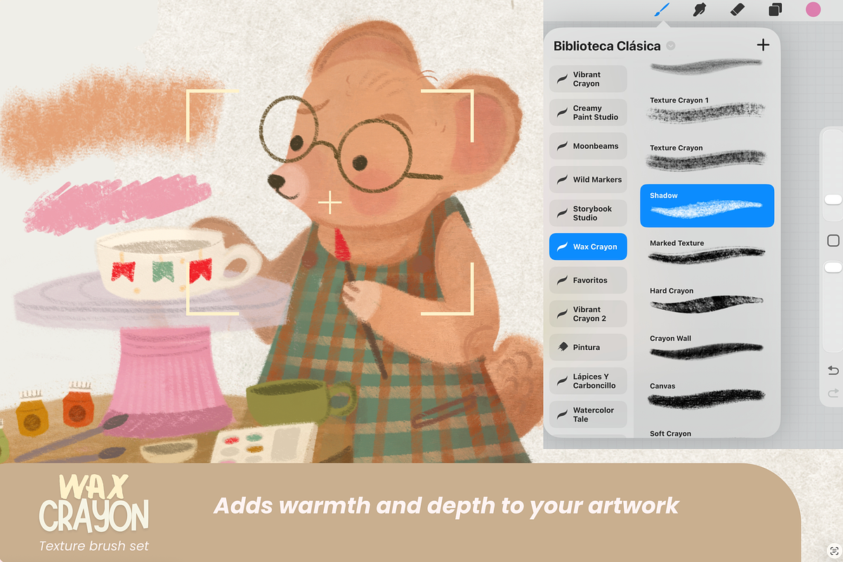 Wax Crayon Brushes for Procreate, a Brush Add-On by Eliza Moreno Illustration (Photo 2 of 4)
