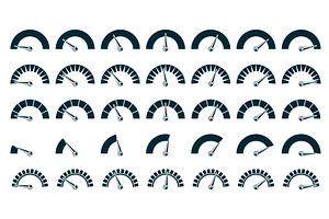 Speedometer black icon. Electric car, an Object Graphic by Frogella