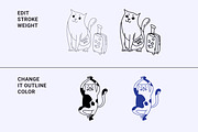 22 Funny cats vector illustration 3, an Animal Illustration by Yanakicc (Thumbnail 4 of 11)