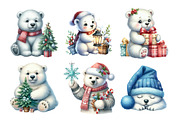 Christmas Polar Bear Clipart Bundle, an Illustration by SinaCreation (Thumbnail 3 of 7)